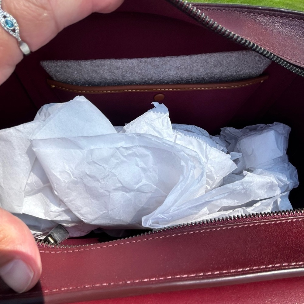 Coach 1941 Courier Carryall Color block Apple Red, Burgundy, Brown, 701 NWT - Picture 8 of 16